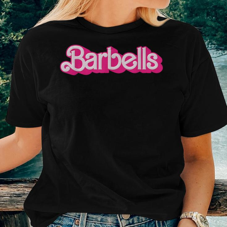 Barbells Pink Retro Gym Workout Classic Girl Gear Women T-shirt Gifts for Her