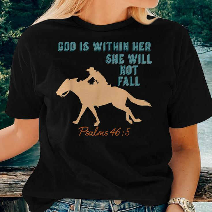 Barrel Racing Christian Cowgirl Western Stuff Women T-shirt Gifts for Her
