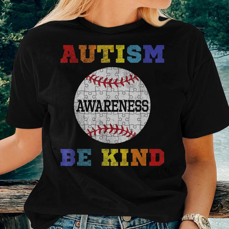 Baseball Lover Autism Awareness Puzzle Be Kind Kindness Women T-shirt Gifts for Her