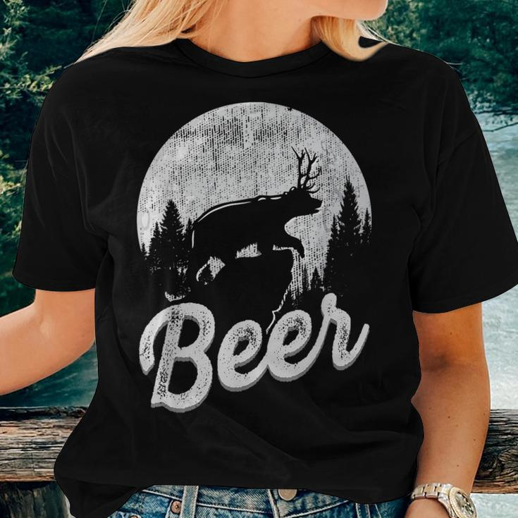 Bear Deer Beer Day Drinking Adult Humor Women T-shirt Gifts for Her