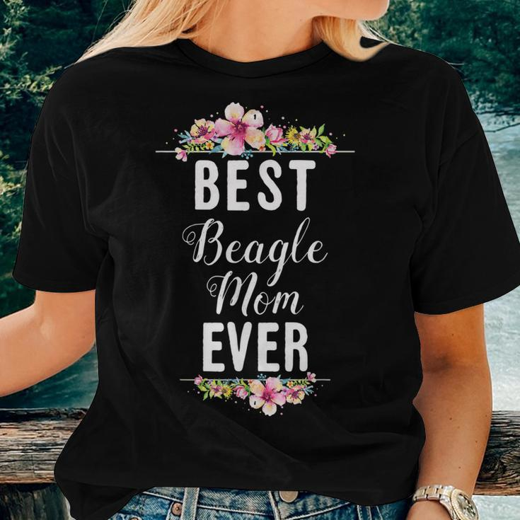 Best Beagle Mom Ever Floral Women T-shirt Gifts for Her