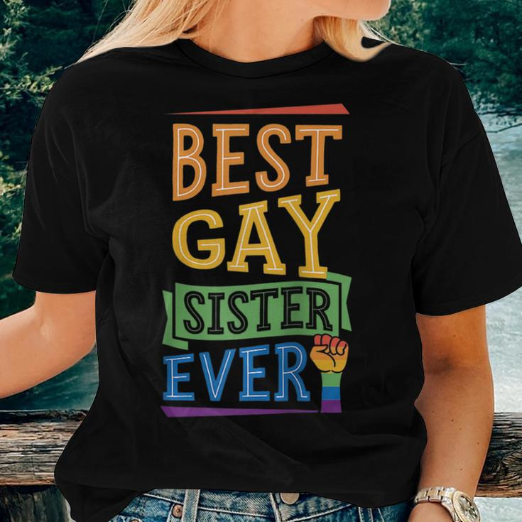 Best Gay Sister Ever Cute Gay Pride Stuff Sibling Love Women T-shirt Gifts for Her