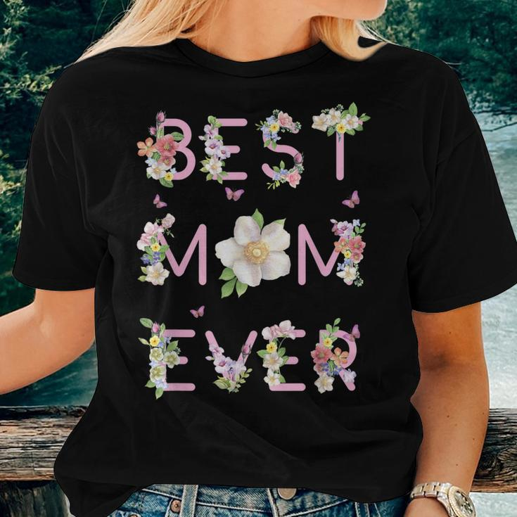 Best Mom Ever Cute Floral Mom Women T-shirt Gifts for Her
