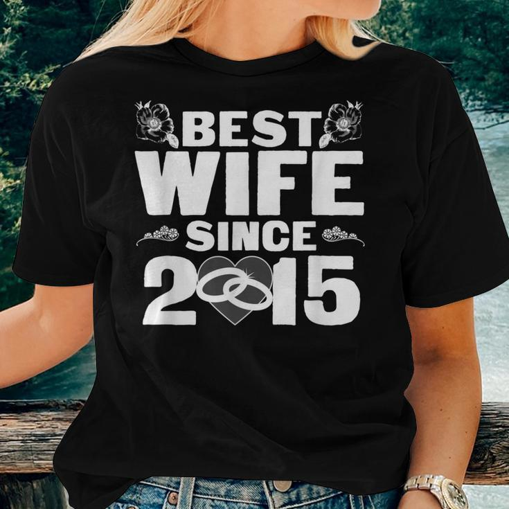 Best Wife Since 2015Floral 3Rd Wedding Anniversary Women T-shirt Gifts for Her