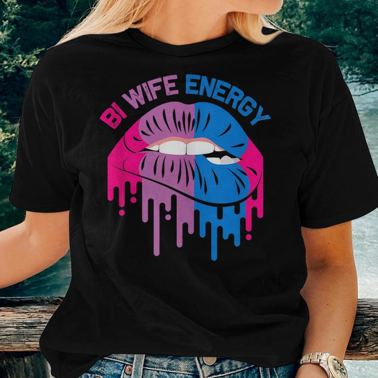 Bi Wife Energy Lgbtq Sexy Lip Lgbt Pride Month Women T-shirt Gifts for Her