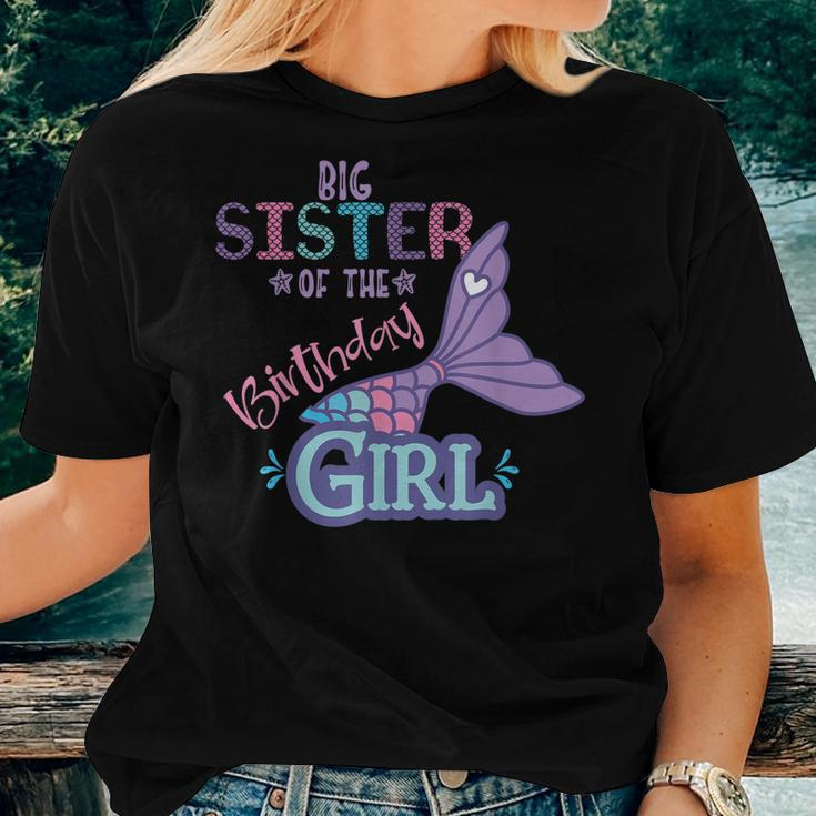 Big Sister Of The Birthday Girl Mermaid Matching Family Women T-shirt Gifts for Her