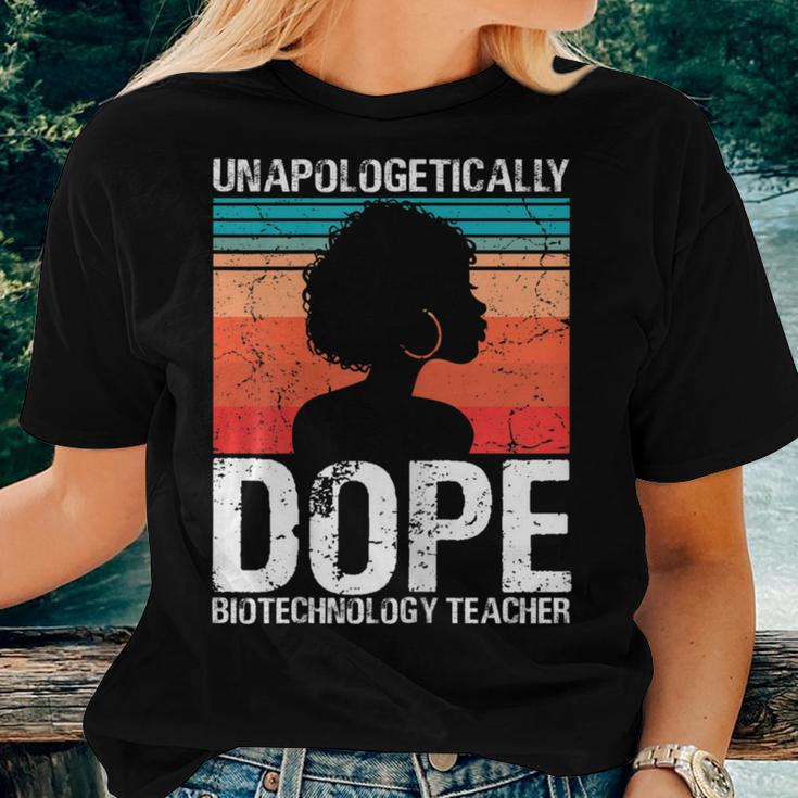 Biotechnology Teacher Unapologetically Dope Pride Afro Women T-shirt Gifts for Her