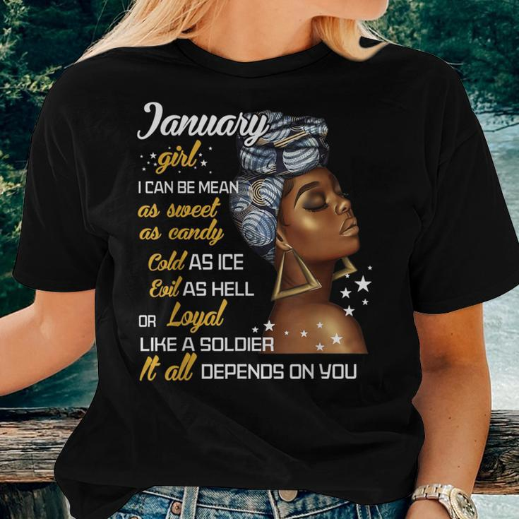 Birthday January Girl Capricorn Aquarius Zodiac Women Women T-shirt Gifts for Her