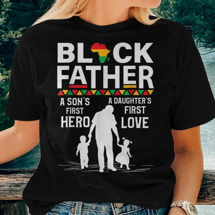 Black Father Son Daughter African American Dad Fathers Day Women T-shirt Gifts for Her