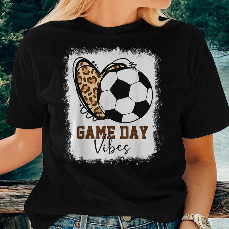 Bleached Soccer Game Day Vibes Soccer Mom Game Day Season Women T-shirt Gifts for Her