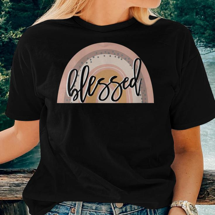 Blessed Boho Rainbow - Faith Based Christian Faith Women T-shirt Gifts for Her