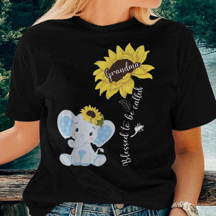 Blessed To Be Called Grandma Elephant Sunflower Women T-shirt Gifts for Her
