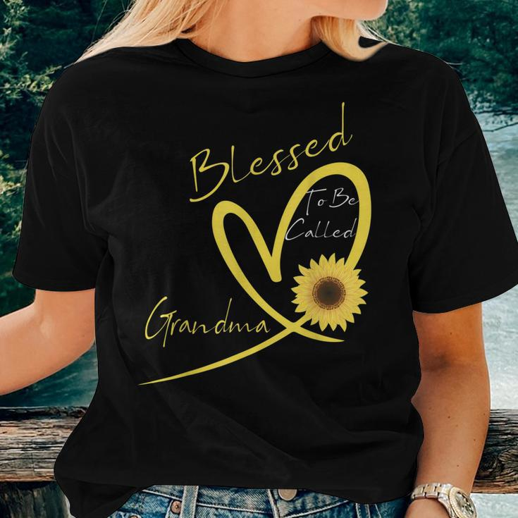 Blessed To Be Called Grandma Sunflower Heart Women T-shirt Gifts for Her