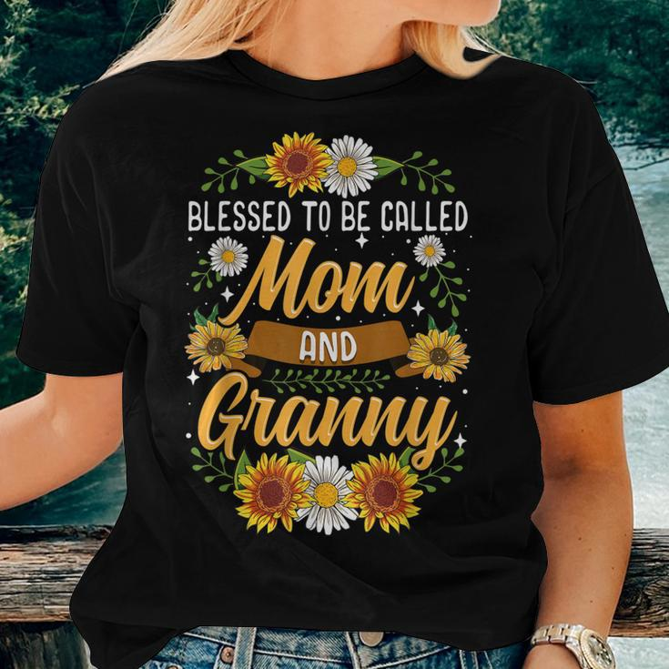 Blessed To Be Called Mom And Granny Cute Sunflower Women T-shirt Gifts for Her