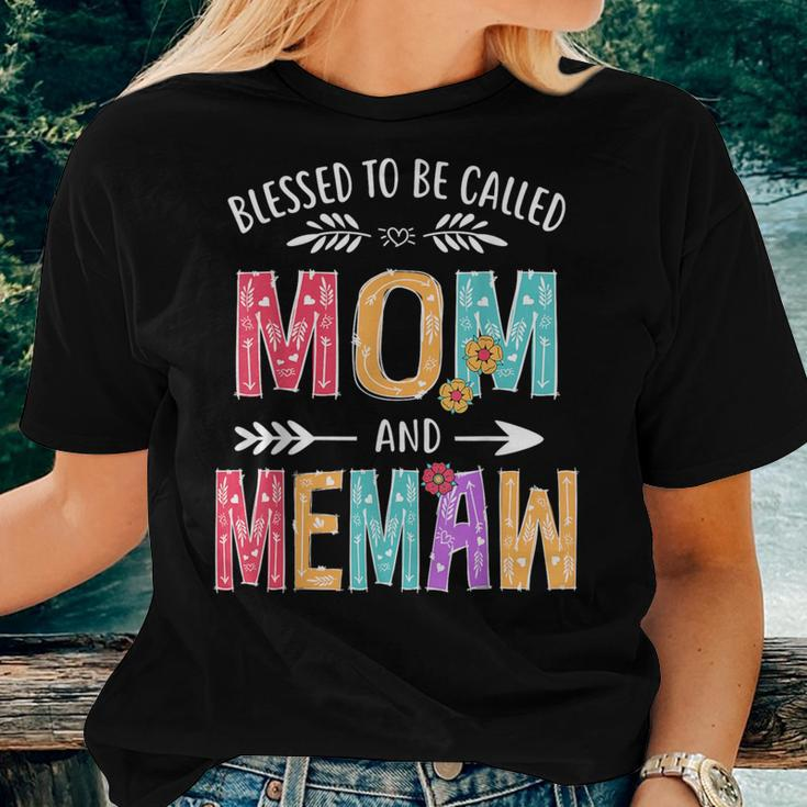 Blessed To Be Called Mom And Memaw Grandma Women T-shirt Gifts for Her
