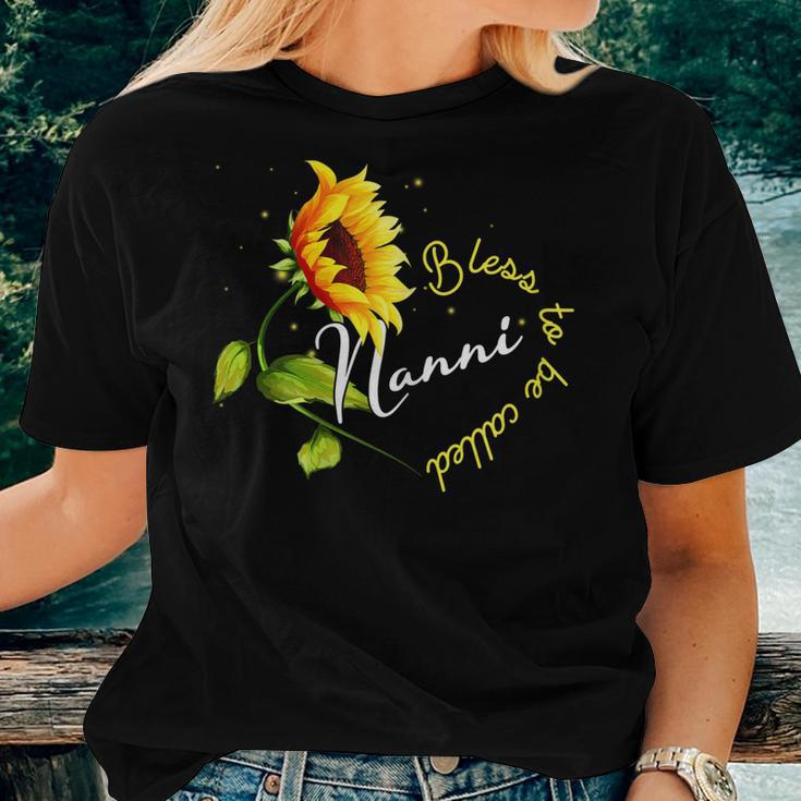 Blessed To Be Called Nanni Sunflower Lovers Grandma Women T-shirt Gifts for Her