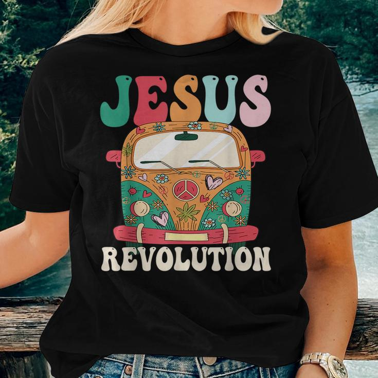 Boho Bus Jesus-Revolution Christian Faith Based Jesus Faith Women T-shirt Crewneck Gifts for Her