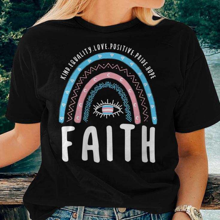 Boho Rainbow Faith Transgender Faith Women T-shirt Crewneck Gifts for Her