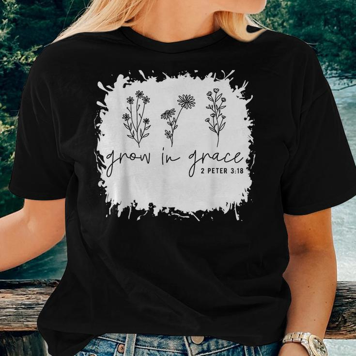 Boho Style Grow In Grace Succulent Plant Faith Christian Faith Women T-shirt Crewneck Gifts for Her