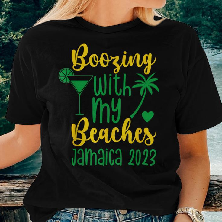Boozing With My Beaches Jamaica 2023 Girls Trip Vacation Women T-shirt Gifts for Her