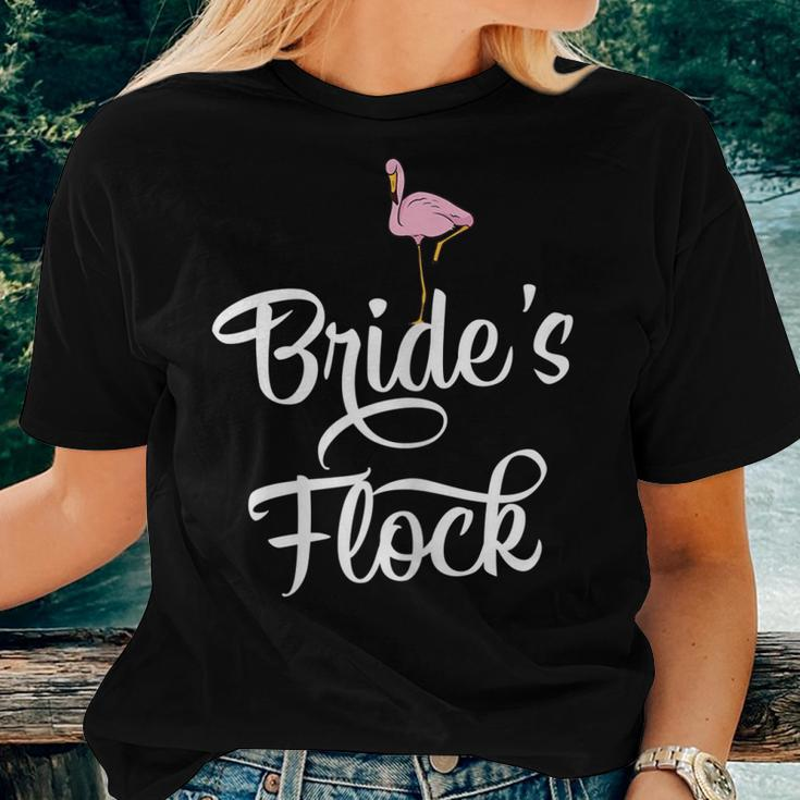 Brides Flock Flamingo Bachelorette Party Wedding Women T-shirt Gifts for Her
