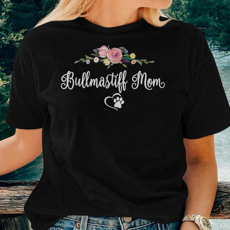 Bullmastiff Dog Mom Floral Women T-shirt Gifts for Her