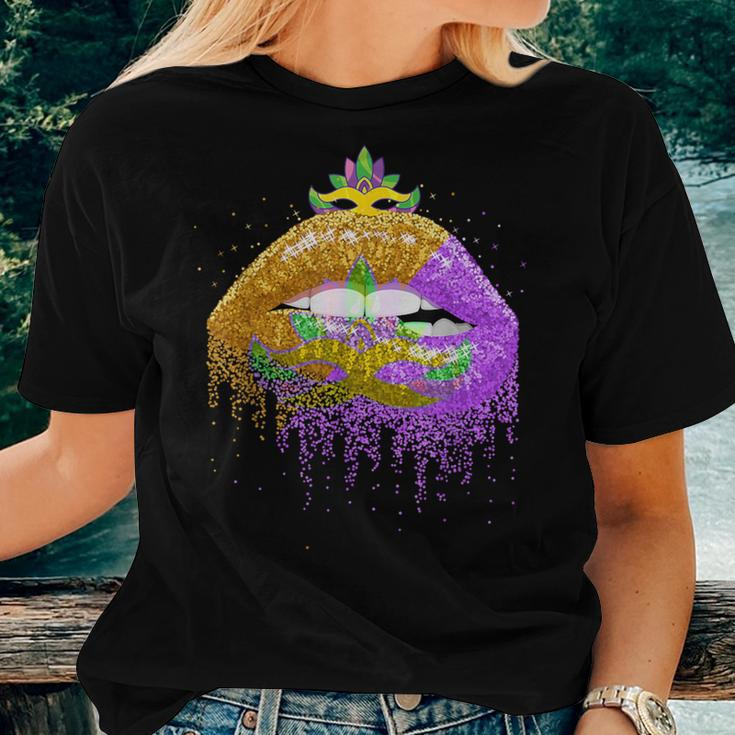 Carnival Party Costume Masquerade Lips Mardi Gras Women T-shirt Gifts for Her