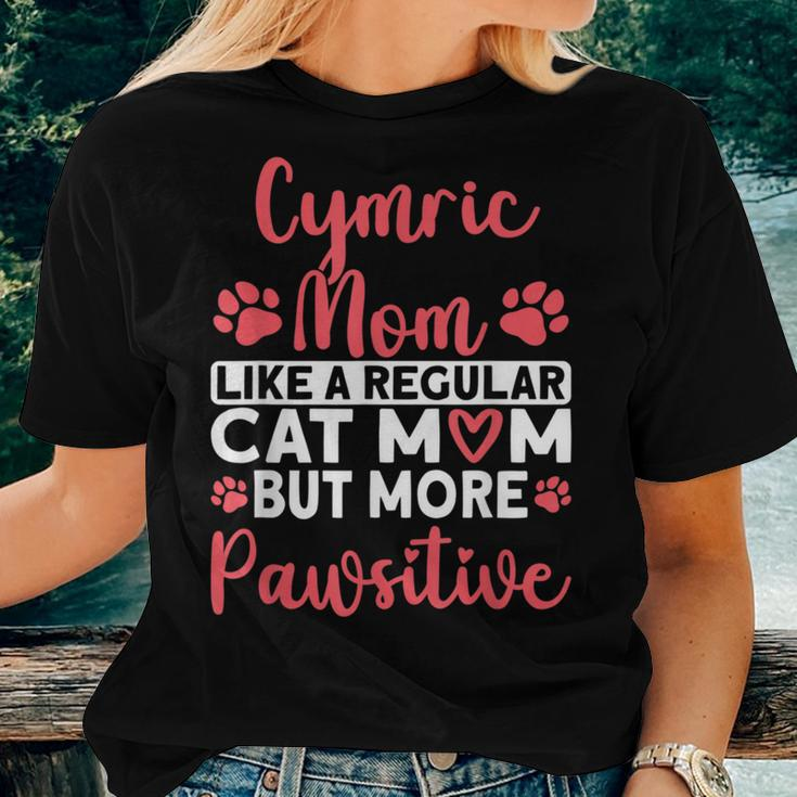 Cat Mom But More Pawsitive Cymric Cat Mom Women T-shirt Gifts for Her