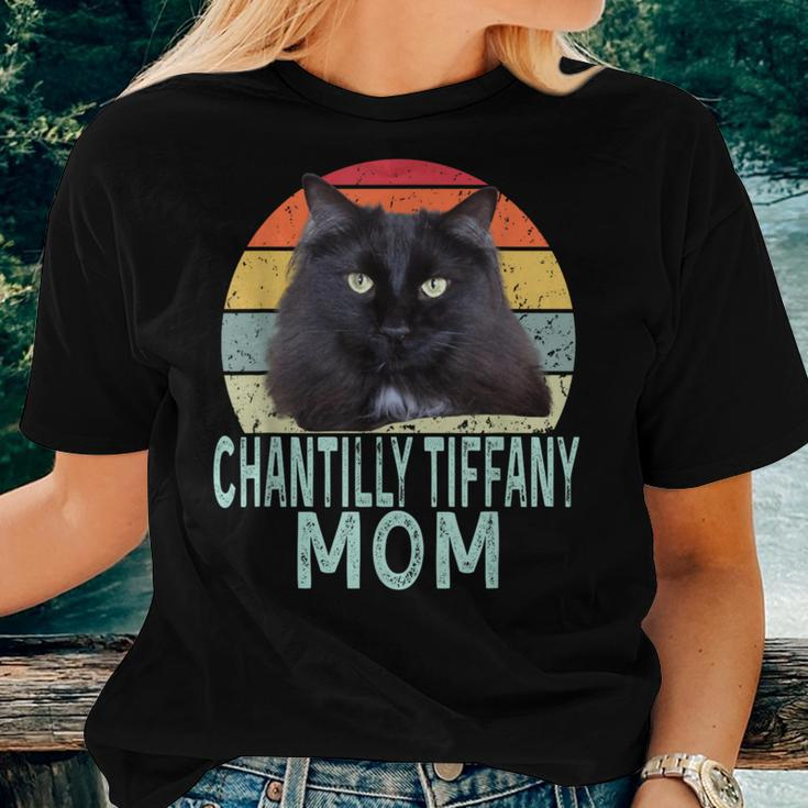 Chantilly-Tiffany Cat Mom Retro Vintage Cats Heartbeat Women T-shirt Gifts for Her