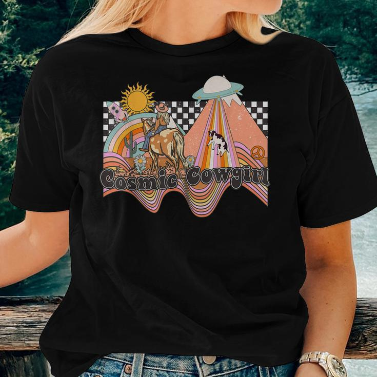 Cosmic Space Desert Cowgirl Women T-shirt Gifts for Her