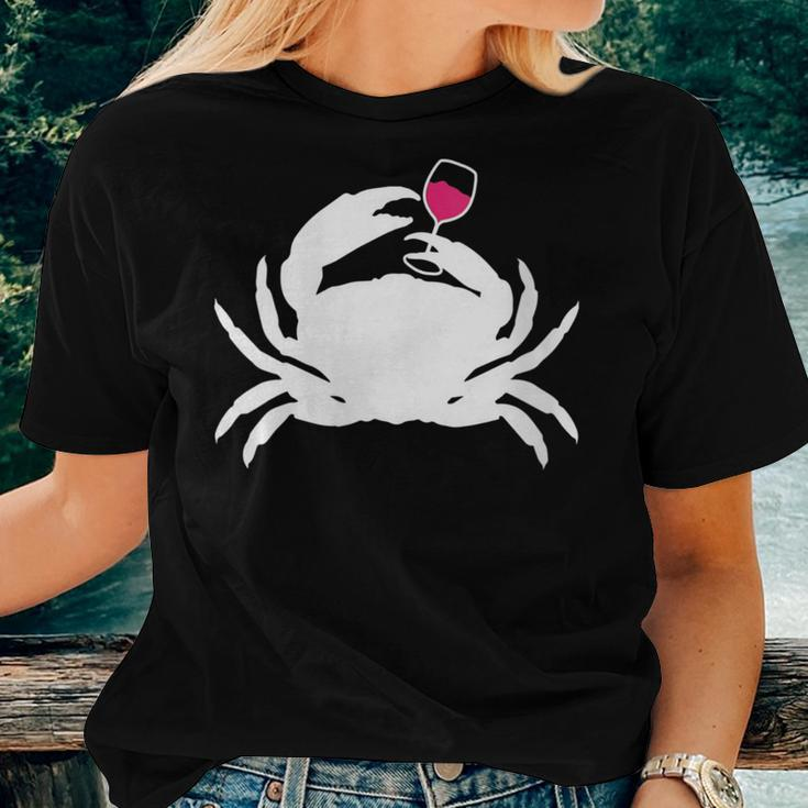 Crab Ocean Wine Cruise Vacation Lovers Drinking Women T-shirt Gifts for Her
