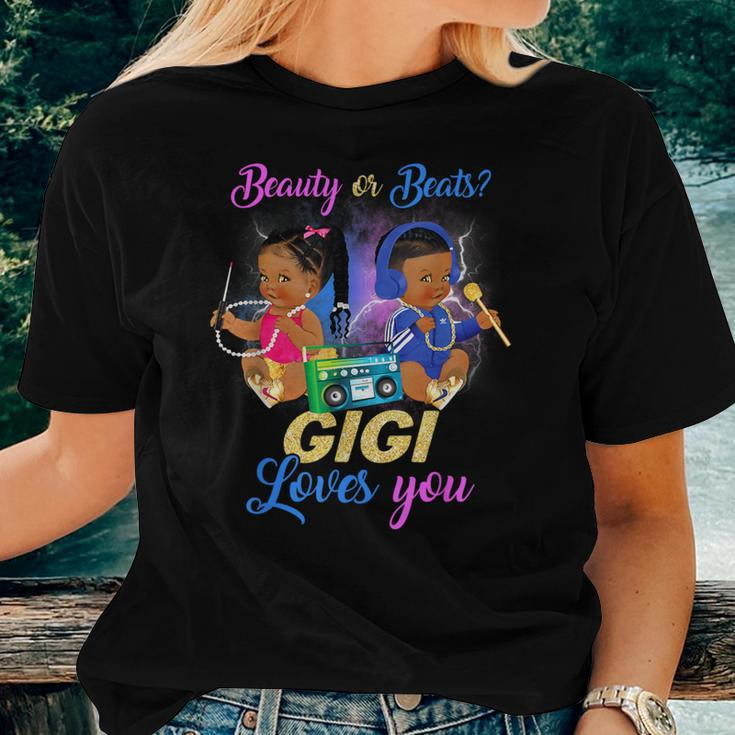 Cute Beauty Or Beat Gigi Loves You -Gender Reveal Party Women T-shirt Gifts for Her