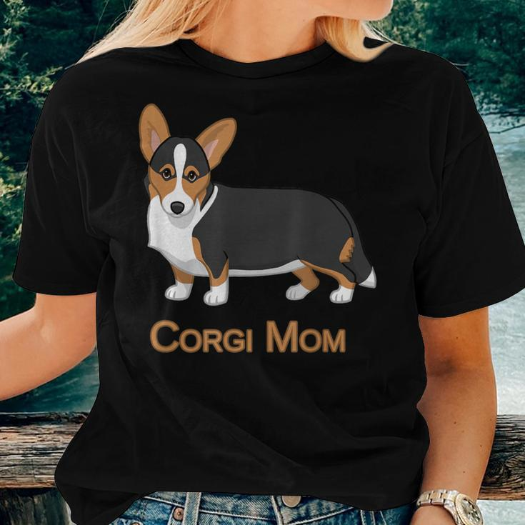 Cute Black & Tan Cardigan Welsh Corgi Mom Dog Lover Women T-shirt Gifts for Her
