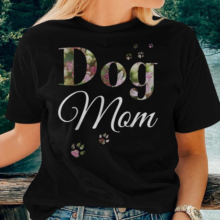 Cute Dog Mom Floral Dog Lover Women T-shirt Gifts for Her