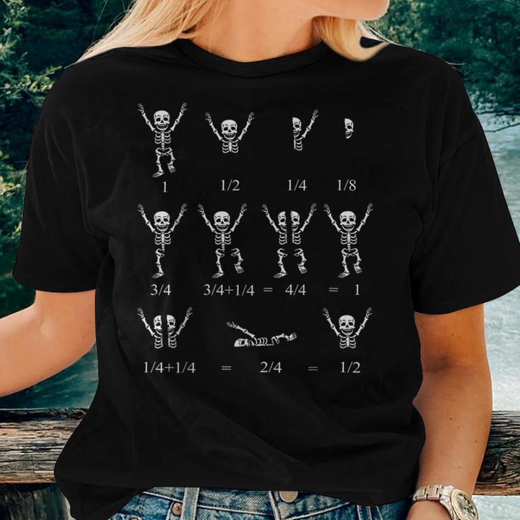 Cute Math Teacher Equation Skeleton Math Students Halloween Women T-shirt Gifts for Her