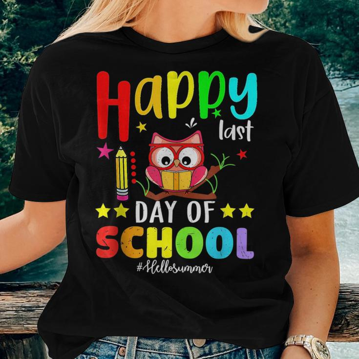 Cute Owl Happy Last Day Of School Teacher Student Graduation Women T-shirt Gifts for Her