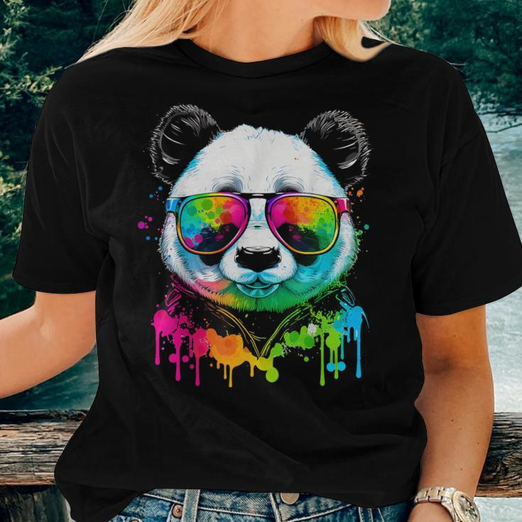 Cute Panda Lover Animal On Panda Women T-shirt Gifts for Her