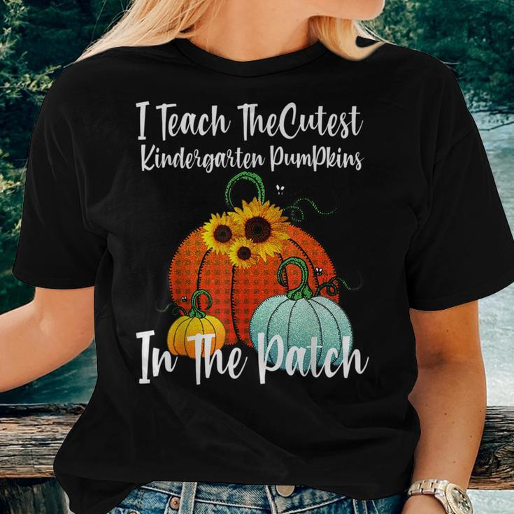 Cutest Pumpkins In Patch Kindergarten Teacher Fall Halloween Kindergarten Teacher Women T-shirt Gifts for Her