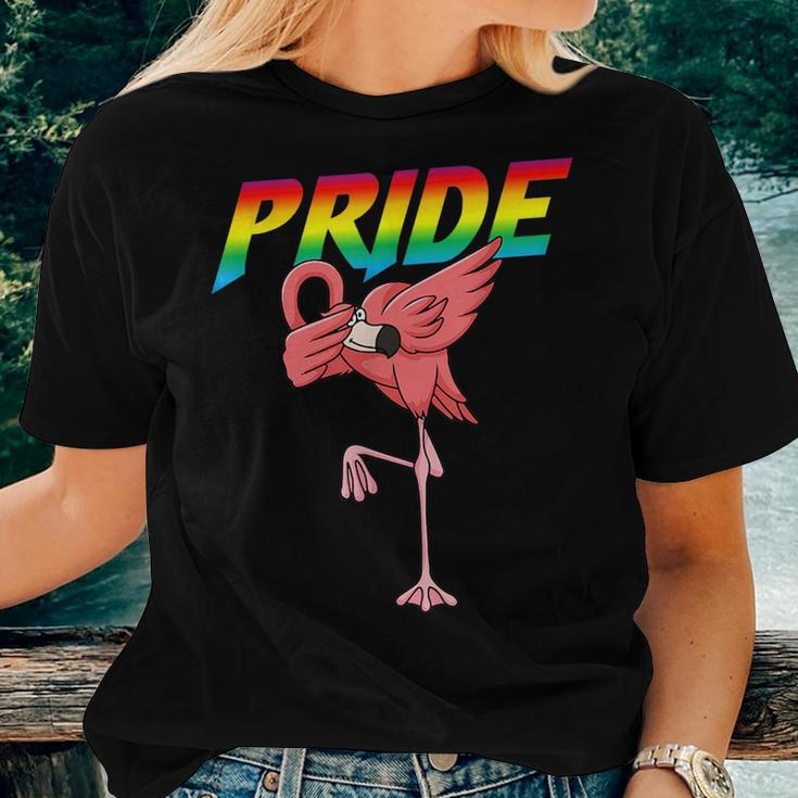 Dabbing Flamingo Lesbian Bisexual Gay Lgbt Pride Women T-shirt Gifts for Her