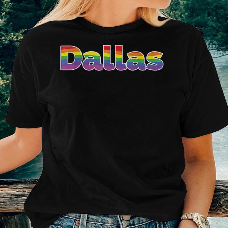 Dallas Texas Gay Pride Parade Rainbow Flag 2023 Women T-shirt Gifts for Her