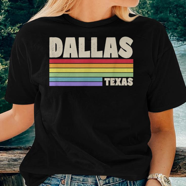 Dallas Texas Pride Rainbow Flag Gay Pride Merch Queer City Women T-shirt Gifts for Her