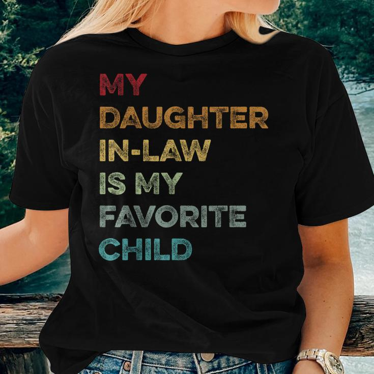My Daughter In Law Is My Favorite Child Vintage Fathers Day Women T-shirt Gifts for Her