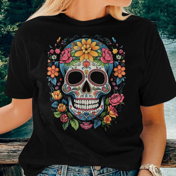 De Los Muertos Day Of The Dead Sugar Skull Halloween Women T-shirt Gifts for Her