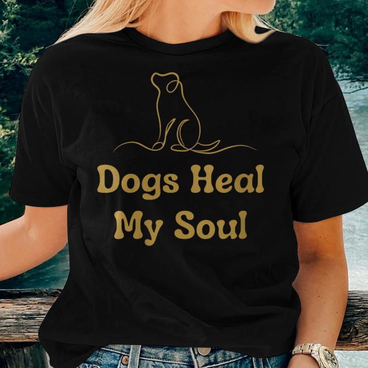 Dog Lover Dogs Heal My Soul Gift For Womens Women Crewneck Short T-shirt Gifts for Her