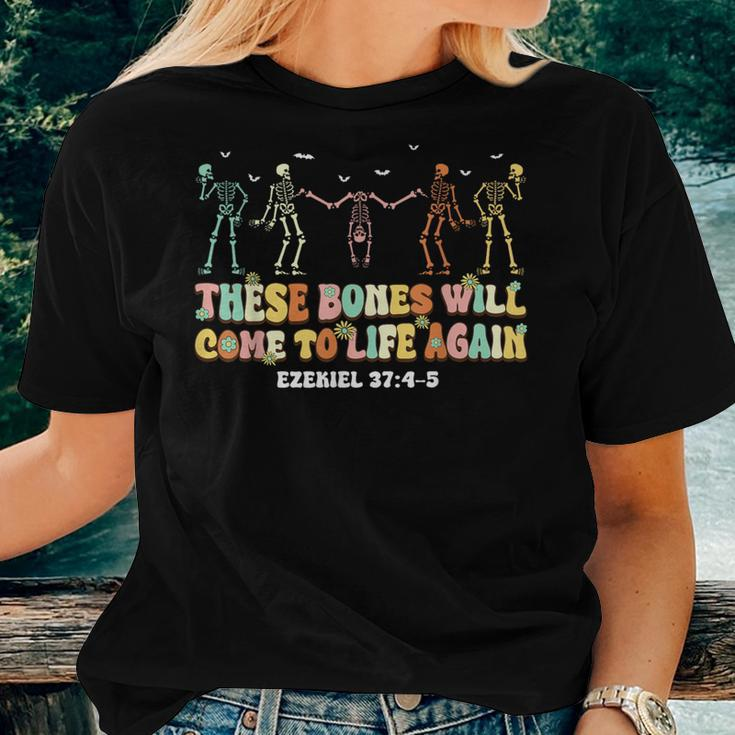 Dry Bones Come Alive Bible Verse Halloween Christian Jesus Women T-shirt Gifts for Her