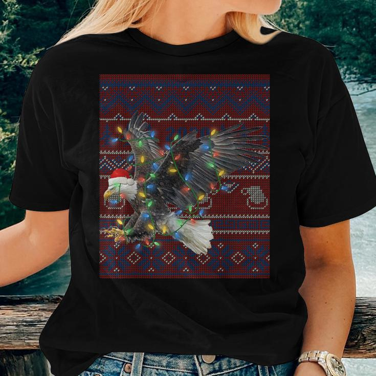 Eagle Christmas Lights Ugly Sweater Goat Lover Women T-shirt Gifts for Her