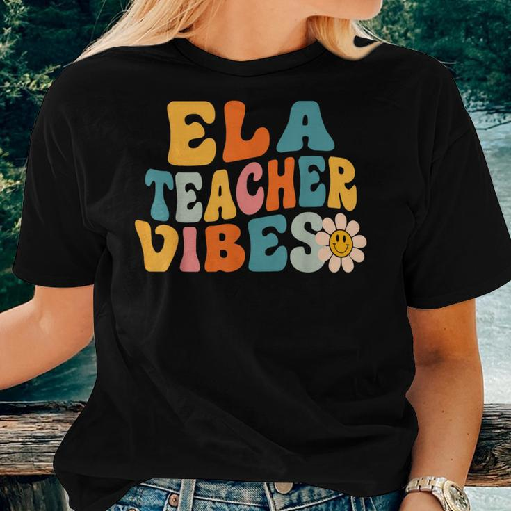Ela Teacher Vibes Retro 1St Day Of School Groovy Teacher Women T-shirt Gifts for Her