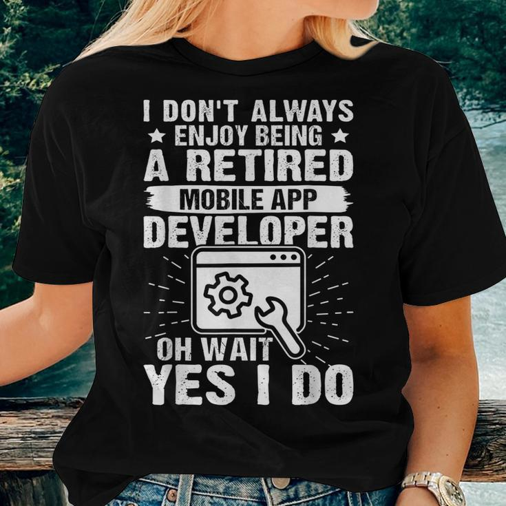 Enjoy Being A Retired Mobile App Developer Women T-shirt Gifts for Her