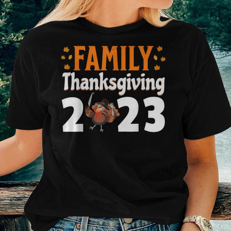 Family Thanksgiving 2023 Fall Autumn Turkey Matching Family Women T-shirt Gifts for Her