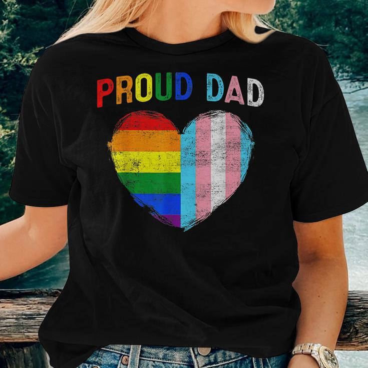 Fathers Day Proud Dad Transgender Gay Rainbow Lgbt Women T-shirt Gifts for Her